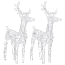 LED Christmas Decoration Set, 7-Piece Acrylic Reindeer and Sleigh Yard Display, 320 Cool White Lights for Indoor and Outdoor Holiday Garden Yard Ornament