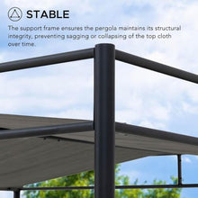 SUNJOY 10' x 10' Lean to Pergola, Outdoor Pergola with Sun Shade, Black