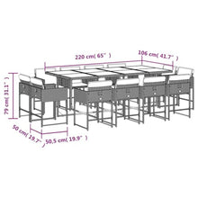 AMBERARD Patio Dining Set Set of 12 Brown Furniture Set
