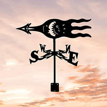 Weather Vane for Garden Sun and Moon Stainless Steel Weathervane All Steel Construction Outdoor Farm Wind Vane Roof Decoration (Style 5) (Style 1)