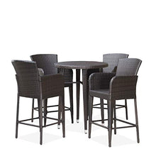 Great Deal Furniture Callum Outdoor Wicker 5-Pc Bar Table Set Multibrown