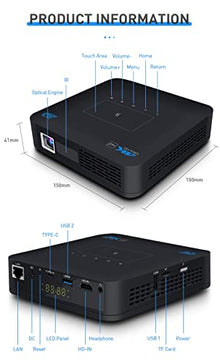 TEDILUVI P15 Mini DLP Projector -Compatible Pocket Video Beamer Portable Android Home Theater 3D Proyector