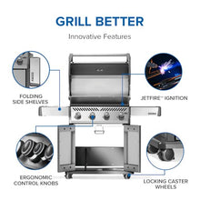 Napoleon Rogue 525 Natural Gas Grill, Stainless Steel, Premium 4-Burner BBQ