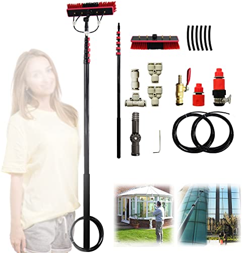 Cleaning Brush Window Cleaning Pole Water Supply Telescopic Brush Cleaner Greenhouse roof, Window Photovoltaic Solar Pool Panels ()