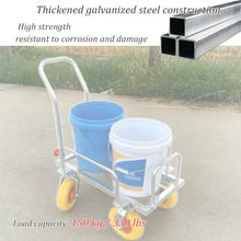Foldable Garden Harvest Cart, Galvanized Steel Material, 150kg Capacity
