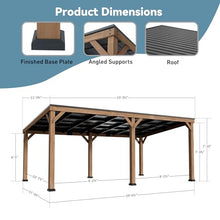 Big Leaf 12x20 Foot Cedar Hardtop Gazebo with Slanted Roof - Durable Rot-Resistant Wood Grill Pavilion, Supports Extreme Snow Loads & High Wind Resistance, Ideal for Deck, Yard or Garden Installations