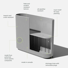 Veradek Demi Series Span Planter - Tall and Wide Outdoor Planter with Shelf