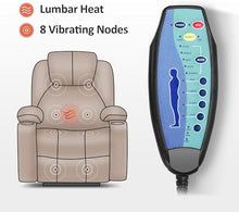 Electric Power Lift Recliner Chair for Elderly with Massage and Heat, Comfortable Leather Living Room Reclining Sofa, Upholstered Recliner Chair for Adults, USB Ports