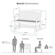 Cambridge Casual Arie Teak Wood Glider Bench – Outdoor Wooden Patio Bench with Smooth Gliding Motion – Weather-Resistant Seating for Porch, Deck, Garden, or Backyard