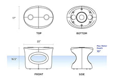 REZVANI FURNITURE STUDIO Tenjam Splash Series Amped Side Table for in Pool use, in Pool Side Table for sunshelf use and Water Depths up to 10" (White Granite)
