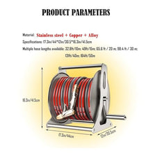 Stainless Steel Wall Mount Hose Reel for 98.4ft Garden Hose, Heavy Duty Outdoor Caddy