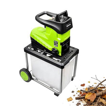 XIVUIFOI Electric Garden Shredder, Wood Chipper Crushes w/Wheels, Safety Switch, 60L Collection Box, Crushes Up to 45mm, 92dB Noise Level, for Yard Debris