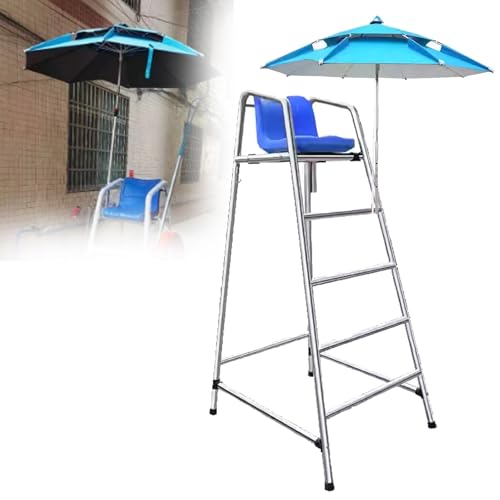WLCGYD Portable Lifeguard Beach Chair with Umbrella, Outdoor Elevated Lifeguard Chair Indoor Pool, 1 2 3 4 5 Packs Lifesaving Observation Chair for Pool, Easy to Assemble(180cm/5.9',4pack)