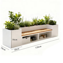 Outdoor large flower box Multifunctional Planter Bench Storage Seat