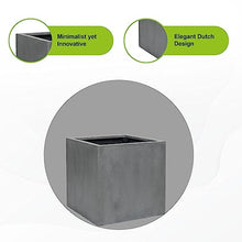 Pottery Pots Block XL Fiberstone Square Planter Gray 24 Inch