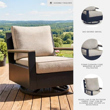 Signature Design by Ashley 1-Piece HDPE Outdoor Swivel Glider Chair, Navy