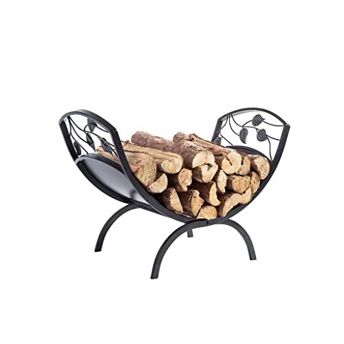 DJVHSRI Iron Floor Standing Firewood Storage Rack Living Room Fireplace Decoration Folding Outdoor Metal Firewood Rack,
