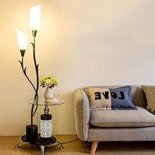 ZHONGCHENGWU Floor Lamp Floor Lamp with Table, Standing Lamps with Remote Control Dimmable LED Floor Lamp, Tall Lamp for Living Room Bedroom(Black)