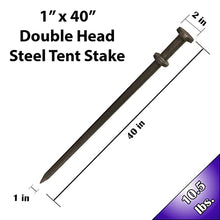 Moose Supply Double Head Heavy Duty Steel Tent Stakes 40 Inch 50-Pack