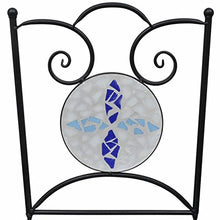 JKSVTF 3 Piece Bistro Set Ceramic Tile Blue and White, Garden Table and Chairs, Garden Chairs Set, Patio Set, Outdoor Table and Chairs
