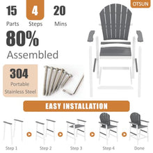 OTSUN Tall Adirondack Chairs Set of 6, Bar Height Outdoor Chairs