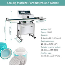 INTSUPERMAI Continuous Induction Jar Sealer 0.79"-5.12" Silver