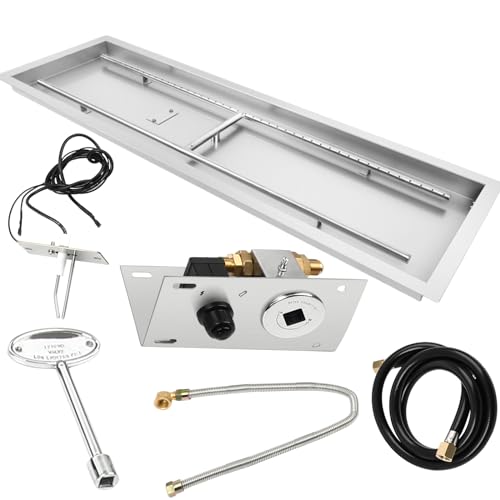 48"x14" Rectangular Fire Pit Pan Kit for Indoor or Outdoor Fire Table