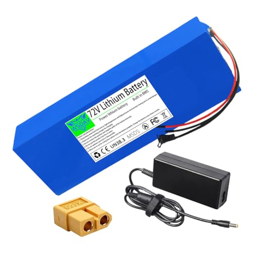 WSDAV Lithium Battery 72V Replacement Battery 72V 12Ah 15Ah 18Ah 20Ah 25Ah 30Ah 35Ah 40Ah 45Ah Batteries with Charger,72v25ah