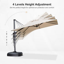 OROTLECT 8' X 8' Patio Beige Umbrella with Base for Pool 7' High Offset Outdoor Cantilever Beige Umbrella Swimming Pool with 360°Rotation for Poolside