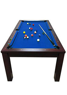 Simba USA 7Ft Pool Table Billiard Blue Dining Table with Benches