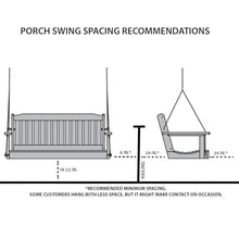 Amish Casual Heavy Duty Mission Treated Porch Swing, 6-Foot, Unfinished, 8Ft Chains, with Cups
