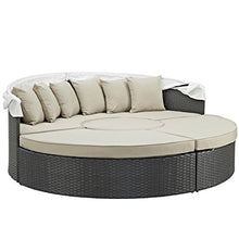 Modern Contemporary Urban Design Outdoor Patio Balcony Daybed Sofa, Beige, Rattan