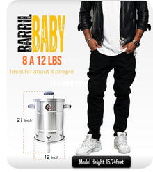 JBarrel Smoker Mini Baby Stainless Steel Vertical Charcoal Smoker, Mini