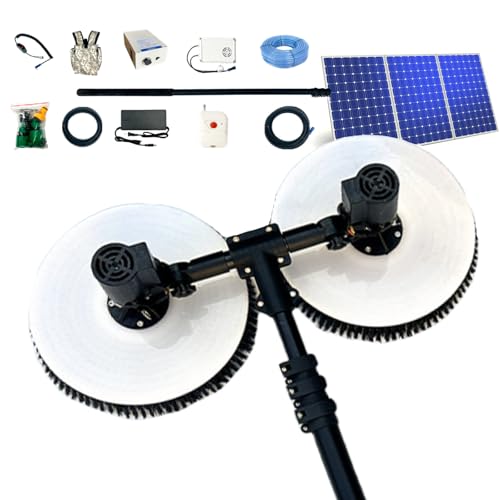 GGAHDSRH Electric Water Fed Cleaning Kit - 24.5ft Solar Panel & Window Glass Brush, Extendable Pool Cleaner, Battery Powered for Outdoor Cleaning Activities,Dual24.5ft(7.5m)