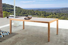 Armen Living Sienna Outdoor Eucalyptus Dining Table with Grey Teak Finish and Concrete Top