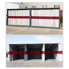CFDZCP Industrial Welding Curtain with Viewing Window & Copper Grommet, Flame Retardant Garage Divider Panels with Clear Tarp for Warehouses & Workshops(8.5X2.5 M/27.9x8.3 ft)