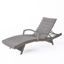 roomfitters Adjustable Outdoor Wicker Chaise Lounge Chairs for Relaxation, Stylish Patio Seating Set with Curved Design, Comfortable and Durable, Grey (Set of 2)