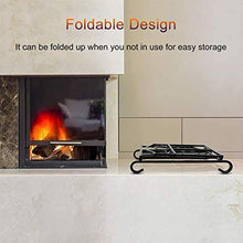 DOIBG Foldable Heavy Duty Wrought Iron Firewood Rack for Stove Fire Pit Fireplace Small and Compact Wood Holder for Indoor Fireside