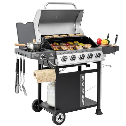 Royal Gourmet GA5406TS 5-Burner Gas Grill with Side Burner and Sear Burner