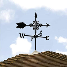 Weathervane Metal for roof Garden Yard Stainless Steel Weathervane Weather Vane Black Spray Paint Wind Vane Outdoor Sheds Iron Yard Roof Barns Decoration Yard Indicating Wind Direction Measuring Tool