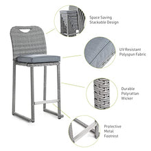 Greemotion USA Cyprus 6-Piece PE Wicker Outdoor Chairs with Cushions Grey