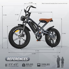 EOSBIKE JANSNO Electric Bike for Adults 20" x 4.0 Fat Tire Electric Bicycle Black