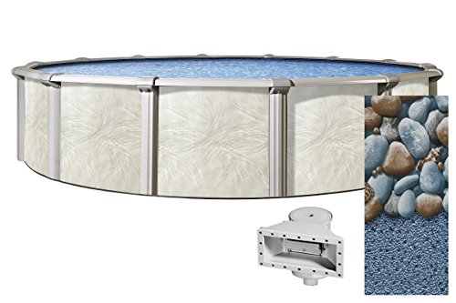 Wilbar 24-Foot Round Above-Ground Swimming Pool Rock Island