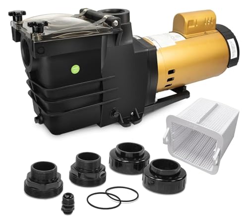 1.5 Swimming Pool Pump, High-Flow Spa Above In-Ground 2" NPT Variable Speed, 230V Fitting Included