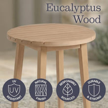 Alaterre Furniture Lusso 3 Piece Outdoor Patio Furniture Set - Weather-Resistant Eucalyptus Wood Patio Table and Chairs Set of 2 - Modern Outside Furniture Set for Porch, Deck, or Poolside (Natural)