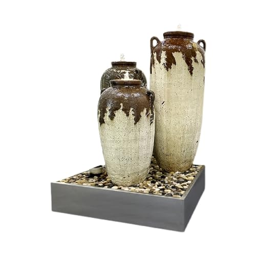 Xilin-872 Ceramic Garden Water Decoration Fountain Water Fountain Garden Decoration Water Circulating Outdoor Fountains (Color : A)