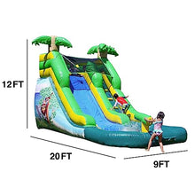 JumpOrange 12' Safari Inflatable Water Slide with Pool and Blower