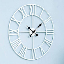 WKNHHL Outdoor Garden Wall Clock, Retro Wrought Roman Numeral Iron Art Wall Clock Garden Clocks Outdoor Waterproof Indoor Outdoor Decoration Outside Clock Outdoor Wall Clock Met