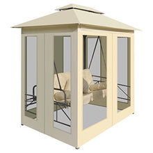 (Fast Shipments) Convertible Swing Bench Coffee Outdoor Furniture Patio Furniture Patio Seating Hanging Chair Swing Set Outdoor Patio Furniture Gazebo Convertible Swing Bench Cream White