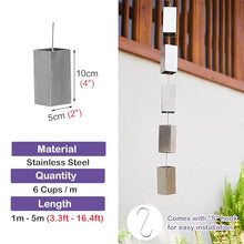HCZKIUJ Water Diverter Rain Chains for Heavy Rain, Metal Gutter Rain Chain with Metal Hook, 5ft 8ft 8.5ft 10ft 13ft 16ft Length Rain Guide Chains (4m (13ft))